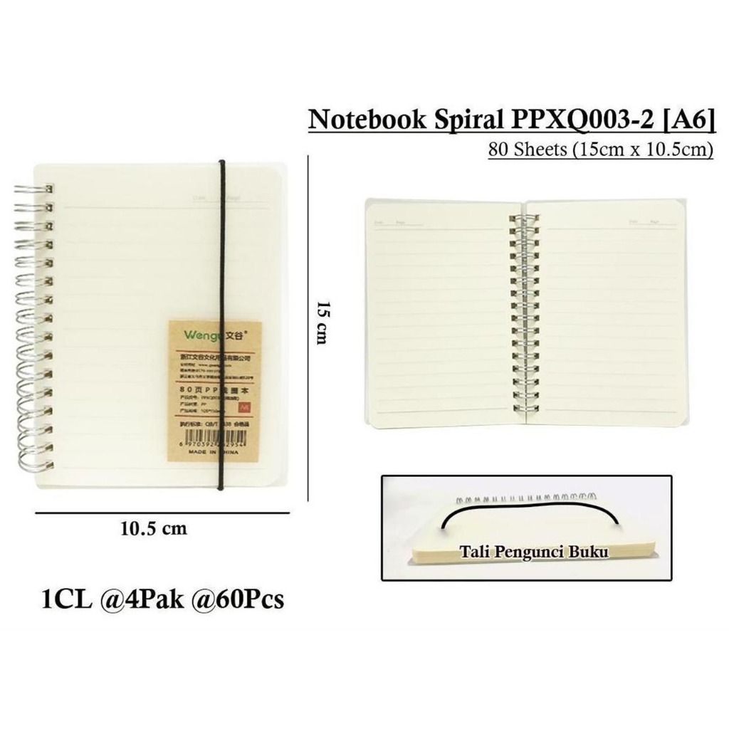 

Wengu Notebook Spiral Soft Ring Besi - Buku Catatan Spiral Ukuran A5 & A6