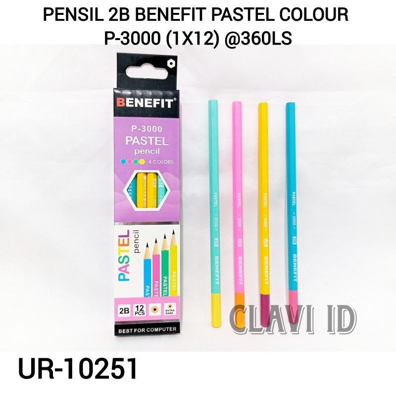 

PENSIL 2B PASTEL/Pencil 2B Pastel Colour Benefit Isi 12Pcs