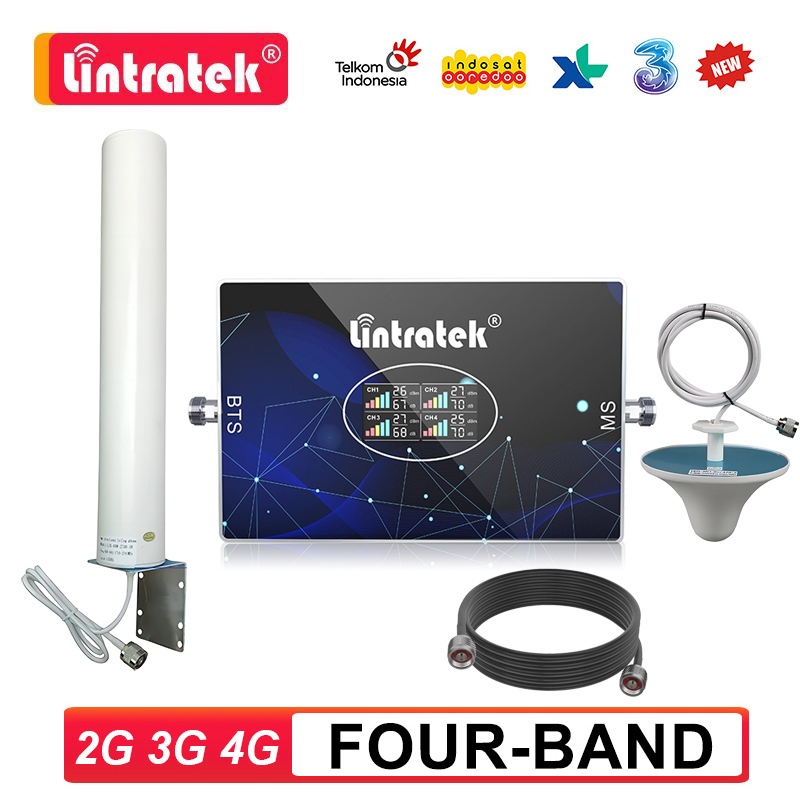 Lintratek Satu Set Penguat Sinyal 4G 5G untuk Ponsel, Modem & Router Meningkatkan Kualitas Sinyal di