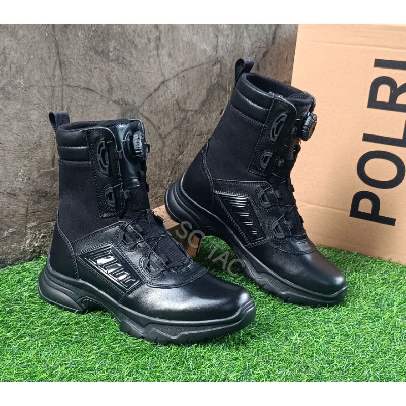 Sepatu PDL TACTICAL JATAH POLRI TALI PUTAR  2024/Sepatu PDL HITAM JATAH POLRI TALI PUTAR