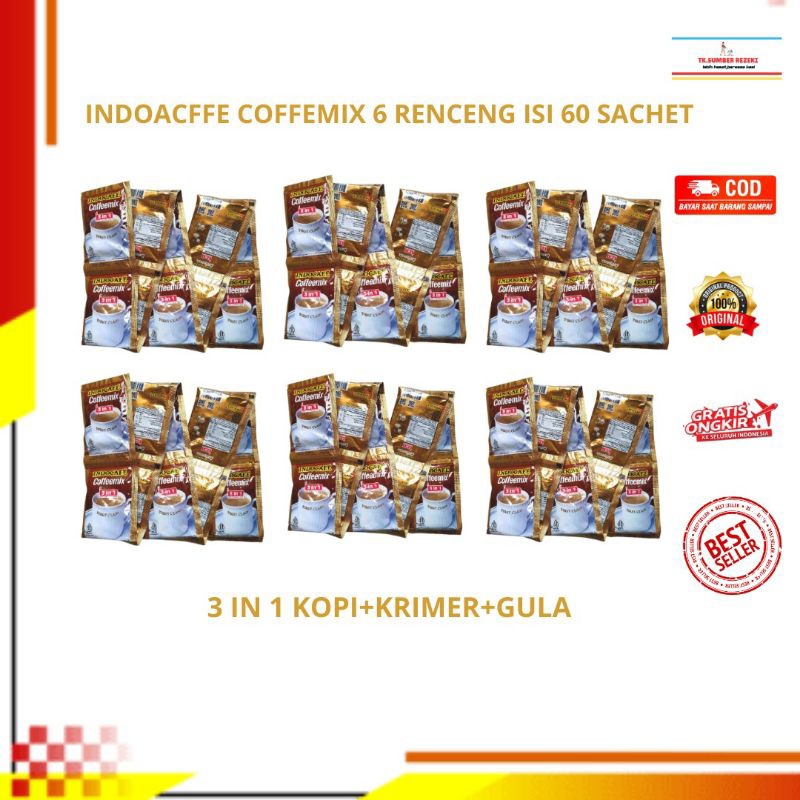 

[PAKET HEMAI ISI 6] Indocaffe Coffemix 3in1 6 Renceng Isi 60 Sachet PROMO MURAH/ Kopi Indocaffe Mix 6 Renceng 3i1 Isi 60 Sachet PROMO MURAH