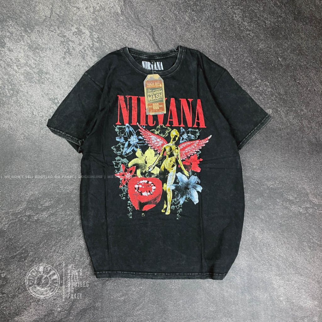 NIRVANA - IN UTERO VINTAGE COLLAGE (Stone Wash T-Shirt) Kaos Band Original