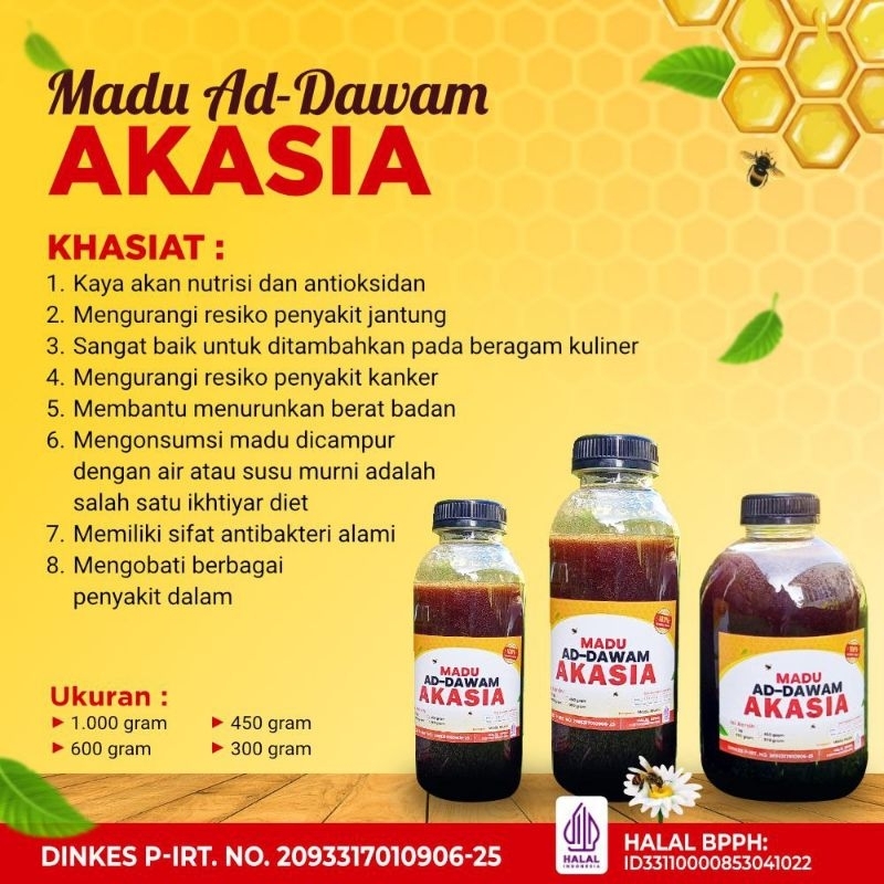 

MADU AKASIA MURNI | 100% MURNI | SUDAH SERTIFIKASI HALAL