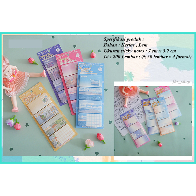 

200 Lembar Sticky Notes Set Sticky Notes Pastel Kertas Memo Tempel Moving Forward Sticky Notes