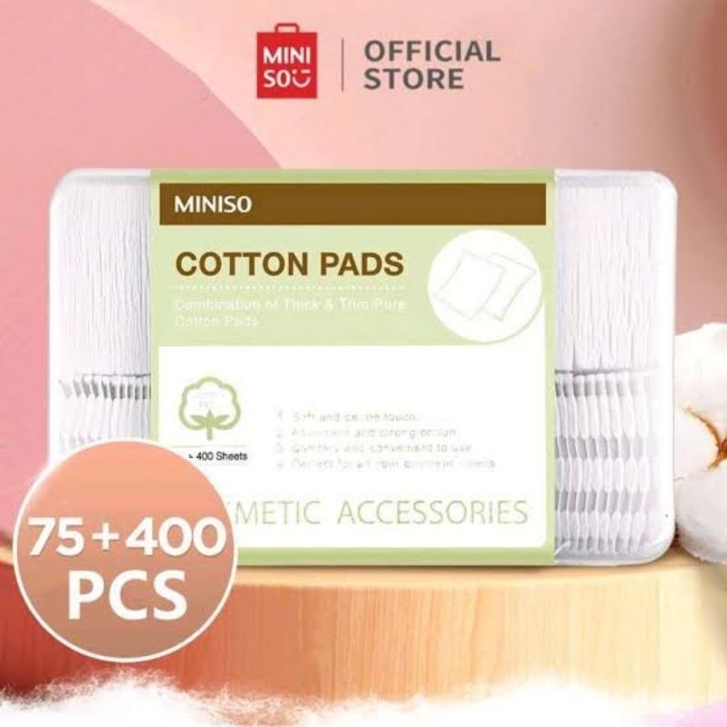 MINISO COTTON PADS KAPAS 75+400PCS