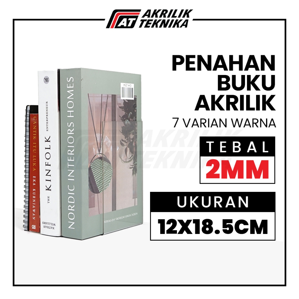 

Akrilik Pembatas Buku 2mm / Penahan Buku Acrylic Book Stand