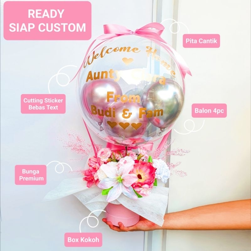 [KIRIM HARI INI] BIG Medium | Balon Bouquet Bunga Premium Box | Flower Buket Viral Balloon Balon Chr