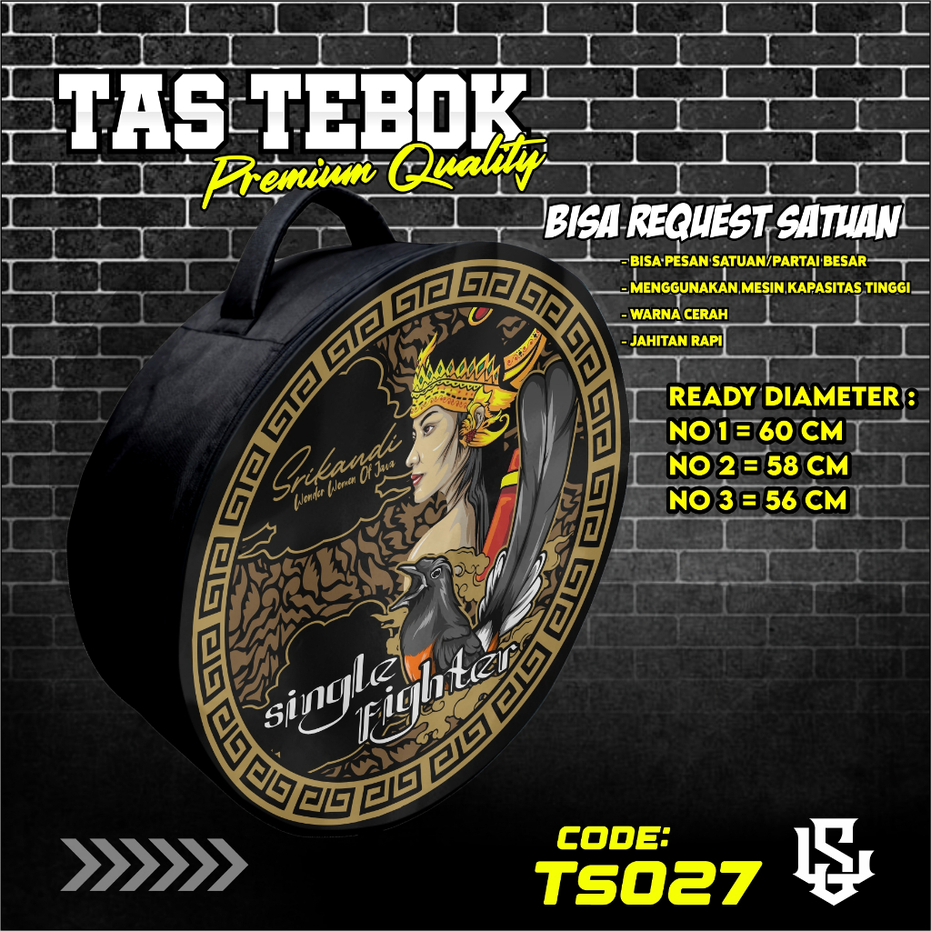 tas tebok murai motif srikandi  ransel gendong jinjing bawa tebok sangkar murai printing