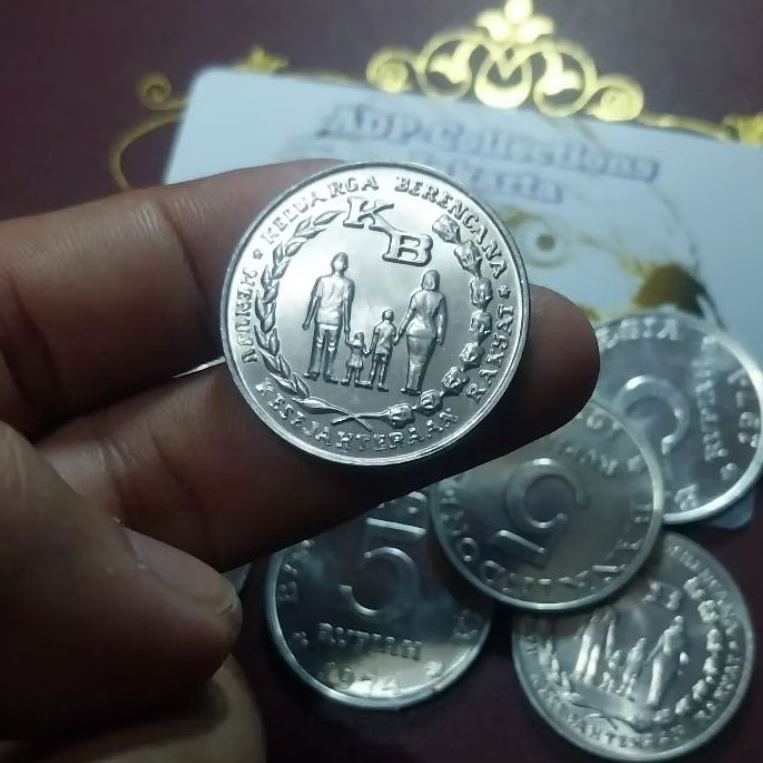 Koin 5 rupiah KB besar tahun 1974