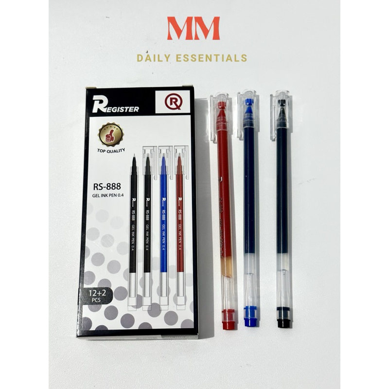 

Pulpen register RS 888 Gel Ink 0.4mm (DOS / 12 + 2)