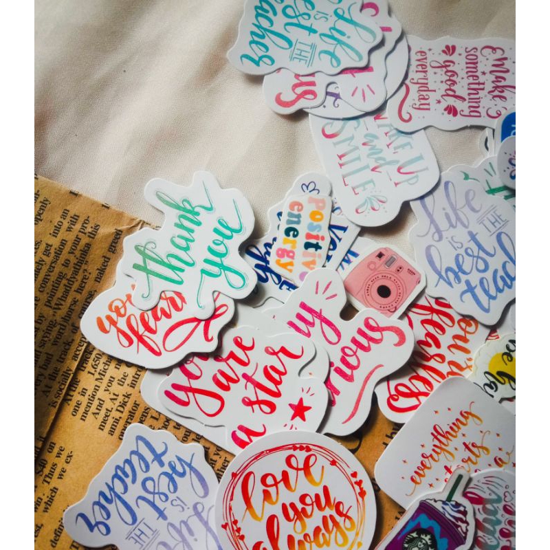 

5 Pcs Stiker Kertas Alfabet Inggris