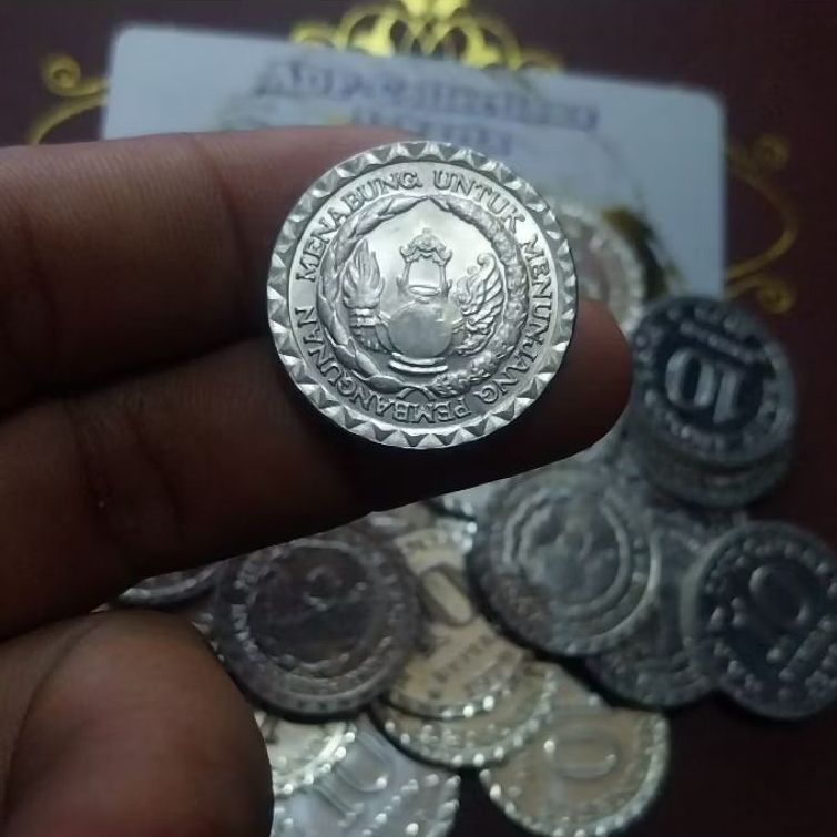 Koin 10 rupiah tabanas putih tahun 1979