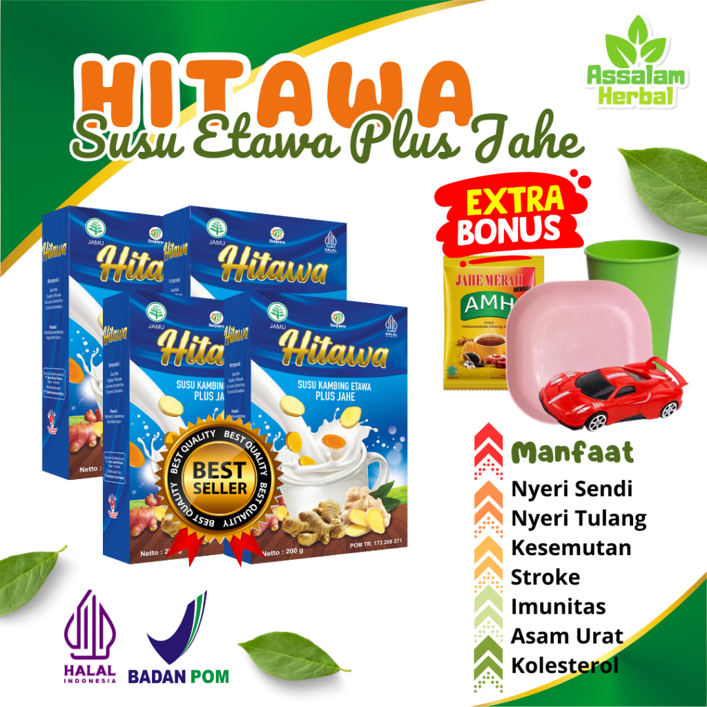 

PAKET HITAWA 4 BOX Susu Kambing Etawa Herbal Plus Jahe Kunyit Temulawak Daya Tahan Kesehatan Jantung