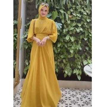 Gamis Premium Fitri Lebaran Raya Warna Lime Kuning Lemon Mewah Elegan Kekinian 4XL 5XL 3XL 2XL LD 11