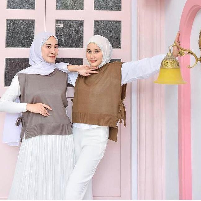 F ( F6 ) OUTER VEST RAJUT TALI PINGGIR / ROMPI RAJUT PREMIUM