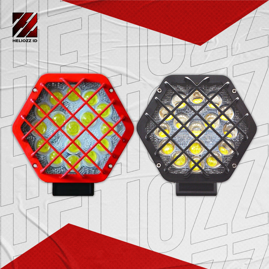 Lampu LED Tembak Sorot Worklight 4D 16 Mata 48 W Lampu Sorot Jaring Offroad Mobil