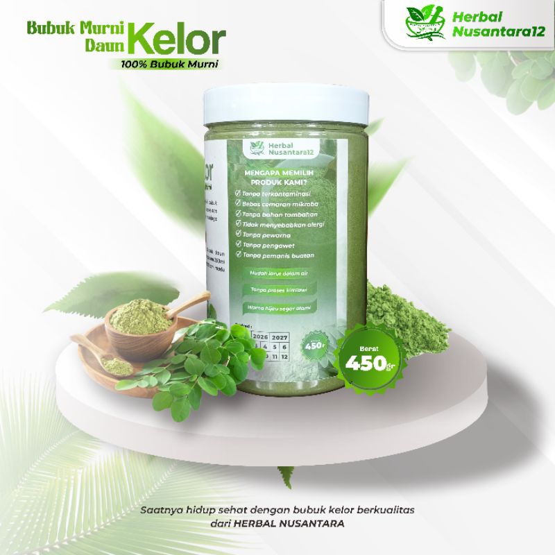 

Bubuk daun kelor premium 450gram toples