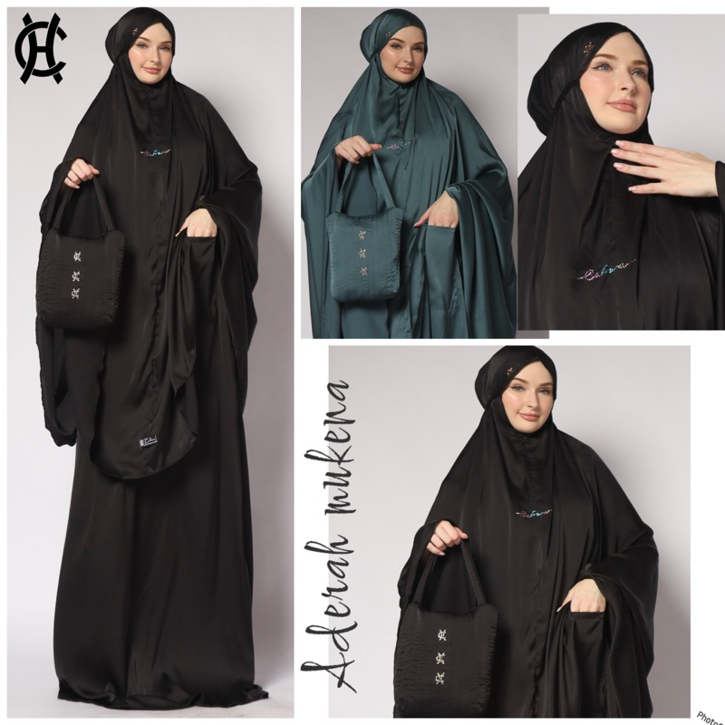ADERAH mukena 2 in 1  prayer set sutra silk luxury premium mukena saku