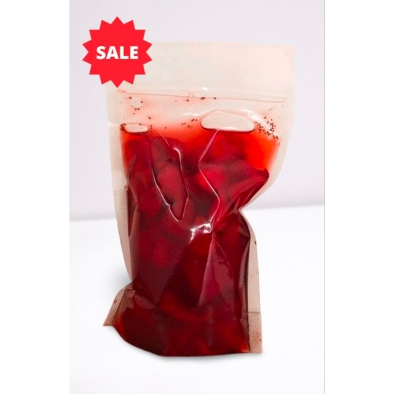 

Strawberry in syrup pounch untuk segala toping dan diminum