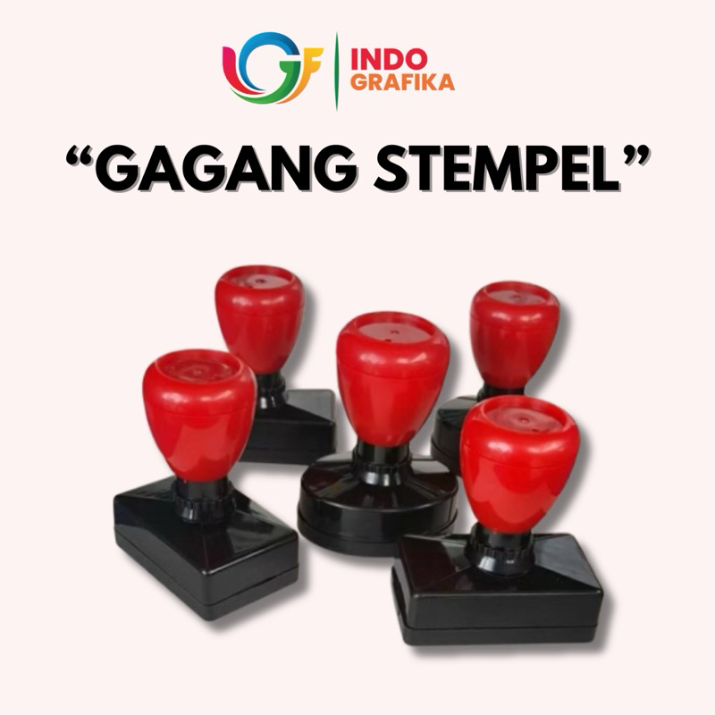 gagang stempel flash bulat dan petak