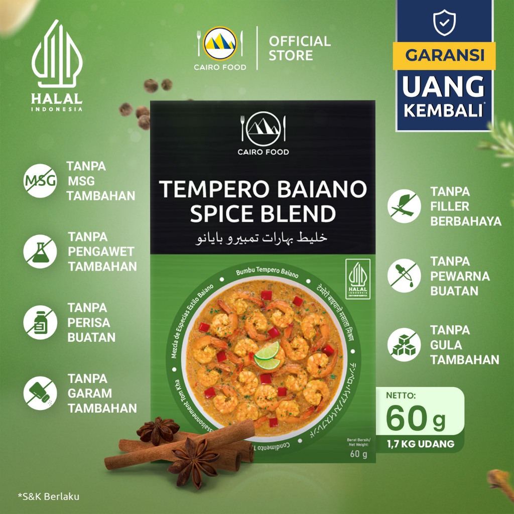 

Bumbu Tempero Baiano Spice Blend Sehat – Tanpa MSG, 100% Rempah Murni | Cairo Food
