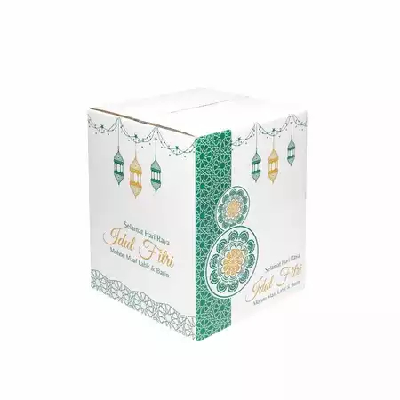 

Box Packaging Parcel Kue Kering Hampers Lebaran Fitri Hijau Kardus Ukuran 25 x 25 x 32cm
