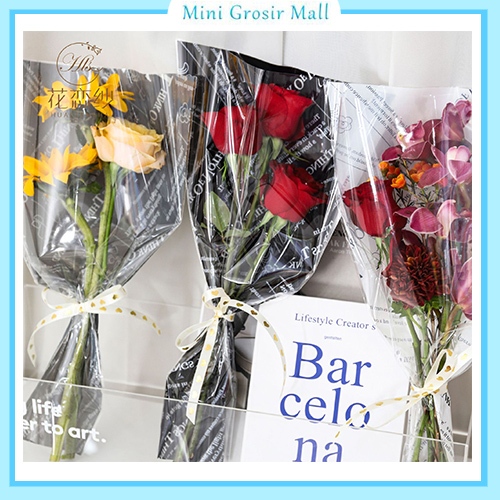 

50 Lembar Plastik buket bunga instan Plastik bunga tangkaian SF25