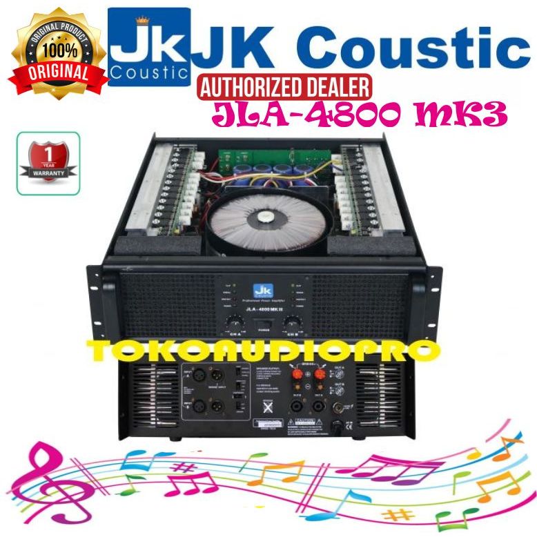 Power JK Coustic JLA4800 MKIII Professional Power Amplifier JLA-4800