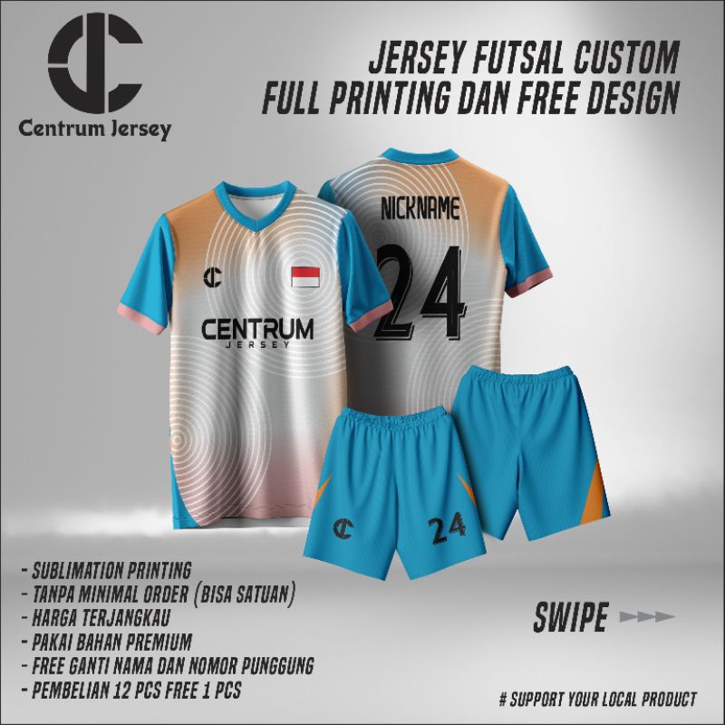 Jersey FUTSAL full printing free desain