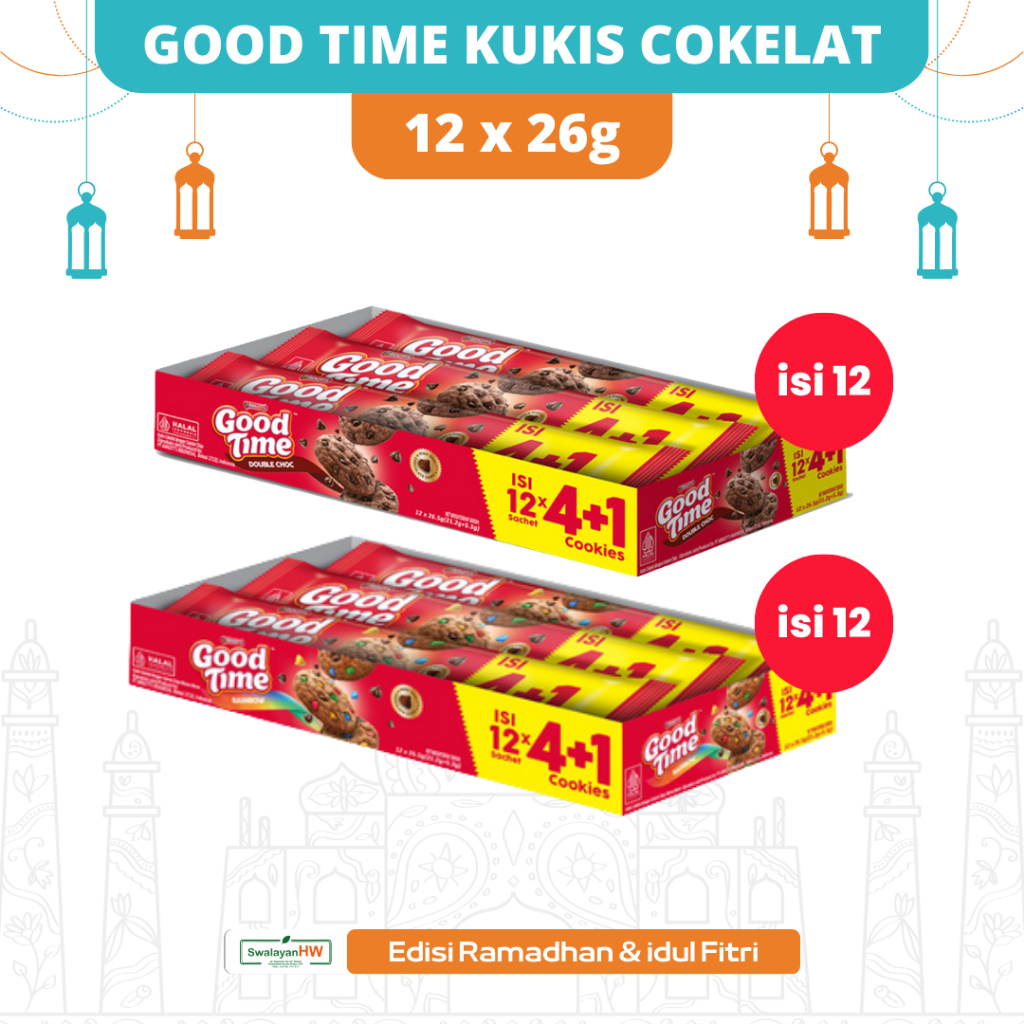 

GOOD TIME COOKIES BOX/ DUS ISI 12 x 26g I ED 11 2026 I KUKIS COKELAT DENGAN CHOCO CHIPS