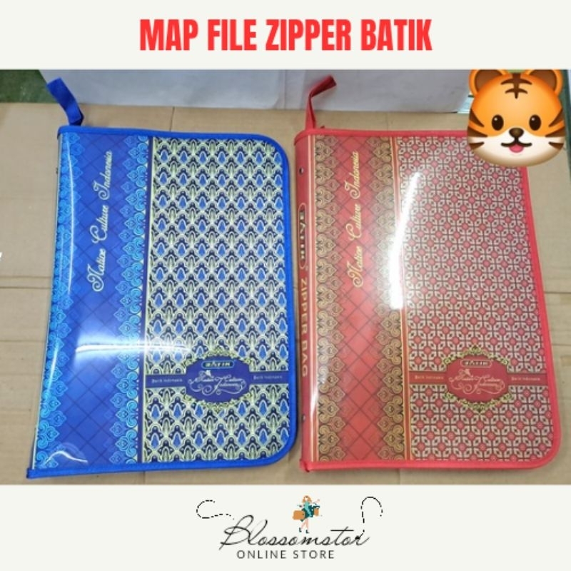 MAP TAS ZIPPER BATIK 38 CM / DOCUMENT MAP / MAP TAS RESLETING
