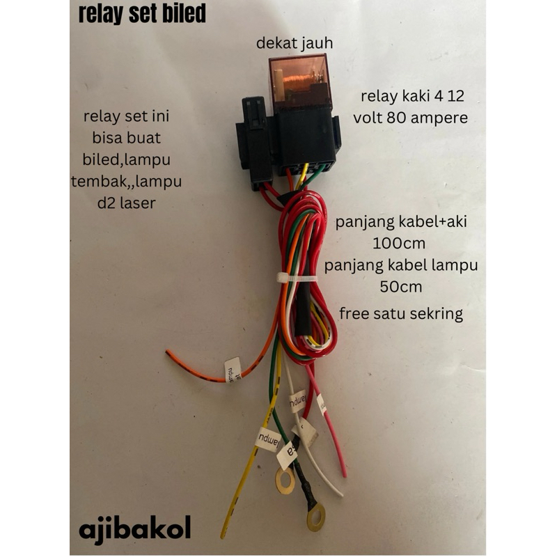 Relay set Biled Lampu Tembak dan D2 Laser