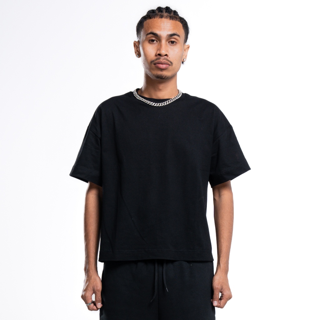 JORN - Tshirt Boxy Heavyweight Hitam Kaos Boxy Oversize Tebal Kaos Pria Tebal Kaos Oversize