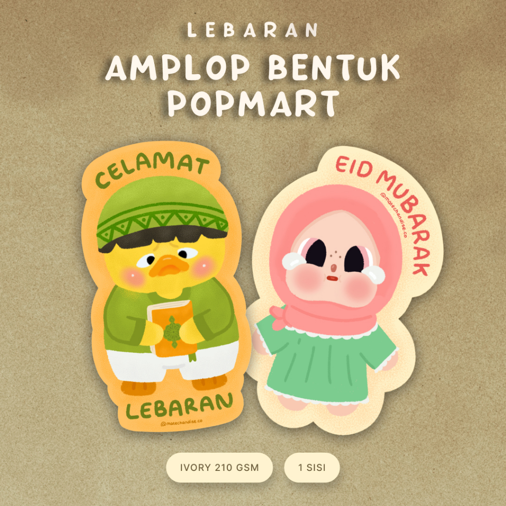 

Amplop Bergambar Bentuk Pop Mart Lebaran | Kartu Hadiah Idul Fitri | Amplop Idul Fitri 2025 | Eid Mubarak 2024 | Amplop Gambar Lucu | Ivory 250 GSM