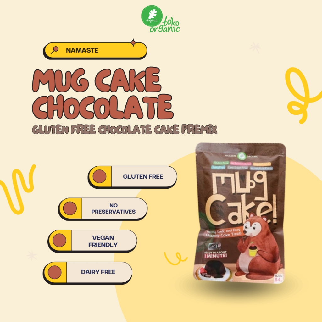 

Namaste Mug Cake Gluten Free Chocolate (84gr) | Quick Easy Chocolate Cake Premix | Tepung Kue Premix Praktis Bebas Gluten rasa Cokelat