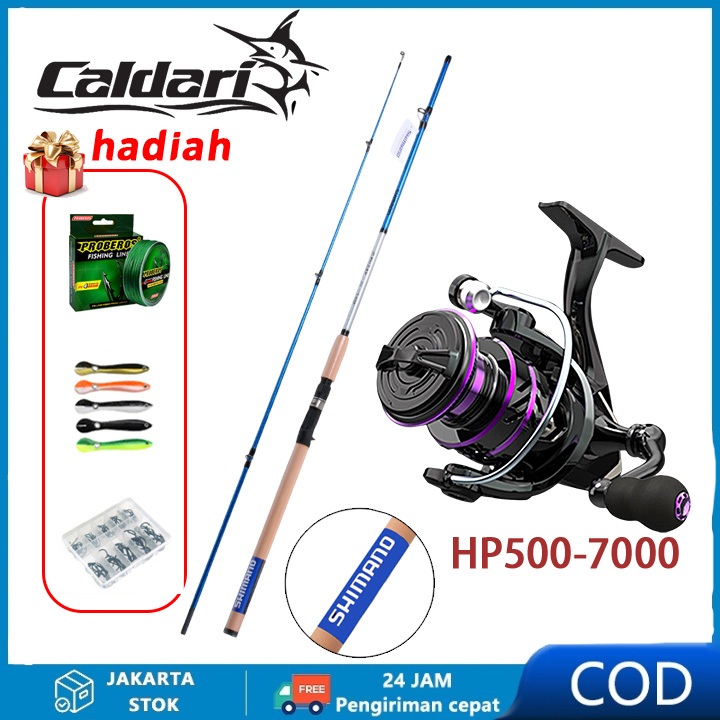 Paket Kombo Reel Pancing Putar Terbaik Reel Alat Memancing Berkualitas dengan Joran Pancing Khusus L