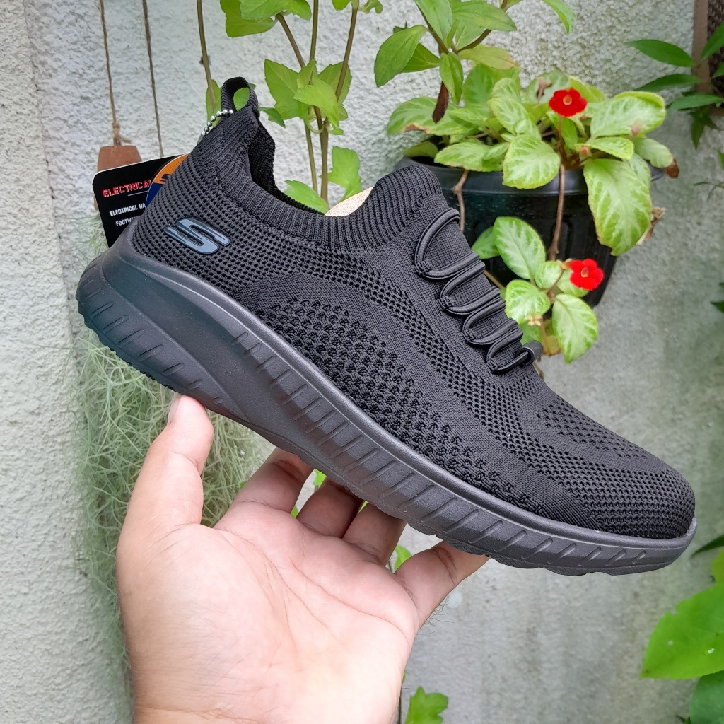 Sepatu Skechers Slip On Wanita Squad Chaos Black Women Original