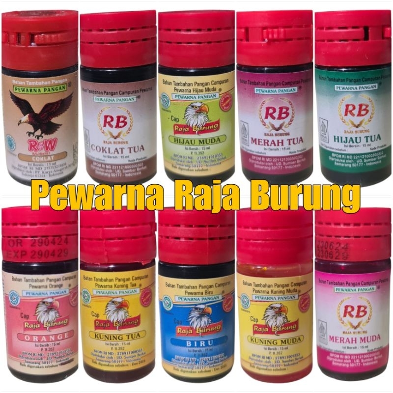 

Pewarna Makanan Raja Burung-Aneka Warna-15Ml-HALAL