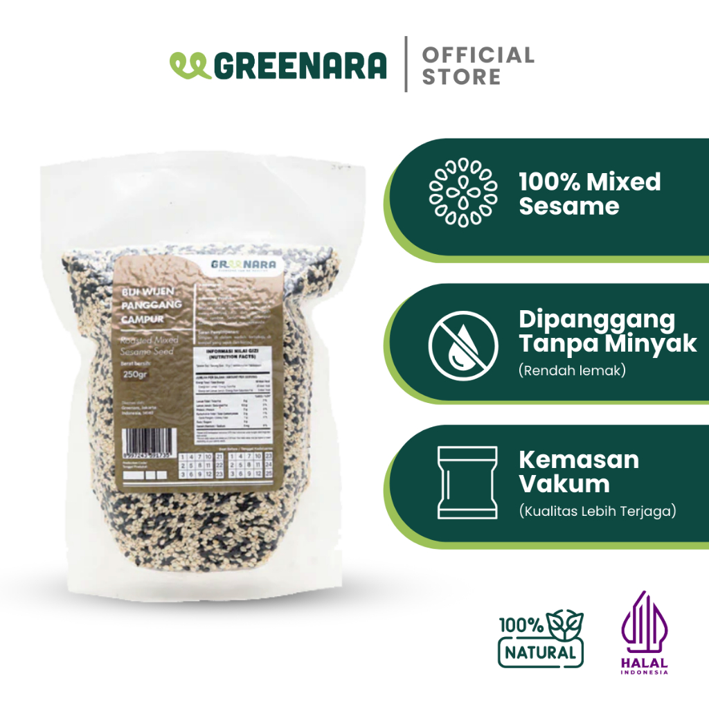 

Greenara - Wijen Panggang Campur 250gr / Roasted Mixed Sesame
