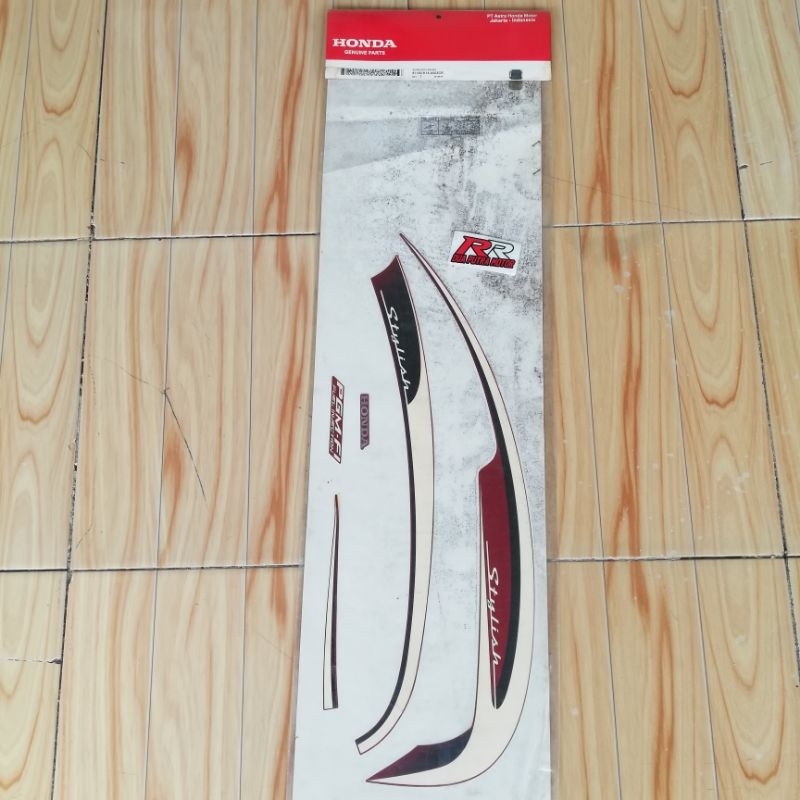 stripe grafik graphic sticker striping body bodi kanan original ori honda scoopy scopy fi stylish ta