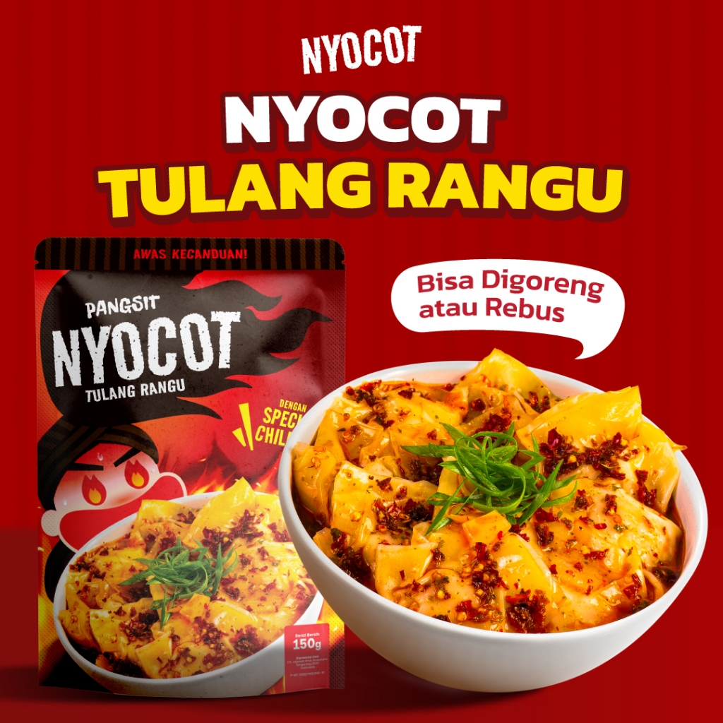 

NYOCOT Pangsit Tulang Rangu Renyah Gurih / Cocok untuk Ngemil / Cemilan Pangsit Chili Oil / Makanan Instant