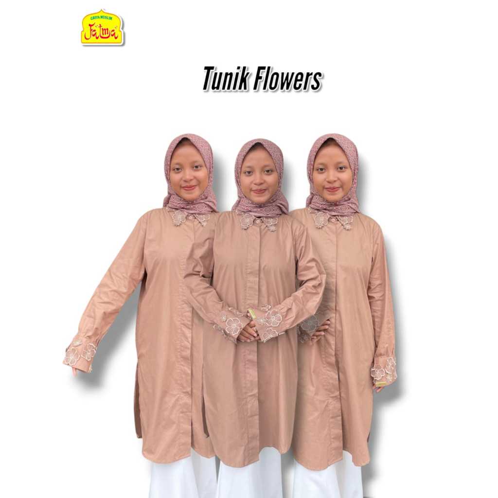 Tunik Elegant // Tunik Flower Cantik // Tunik by Griya Muslim Fatma