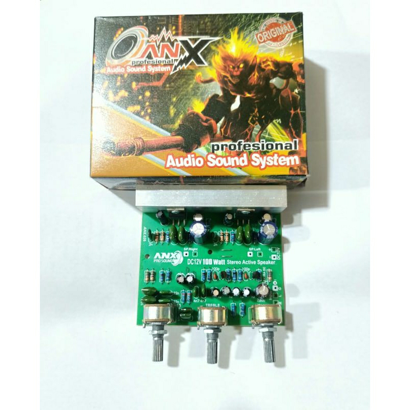 KIT AMPLIFIER DC 12V 100 WATT STEREO PLUS TONE CONTROL