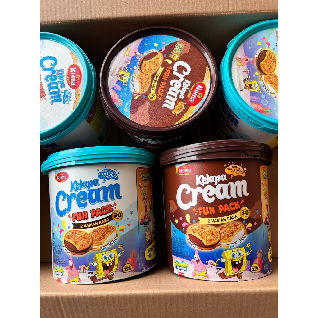 

Biskuit Roma Kelapa Cream Fun Pack 300gr 2 Rasa 1 Dus Isi 6 Jar/toples/timba/kaleng/ember/ RAMADHAN