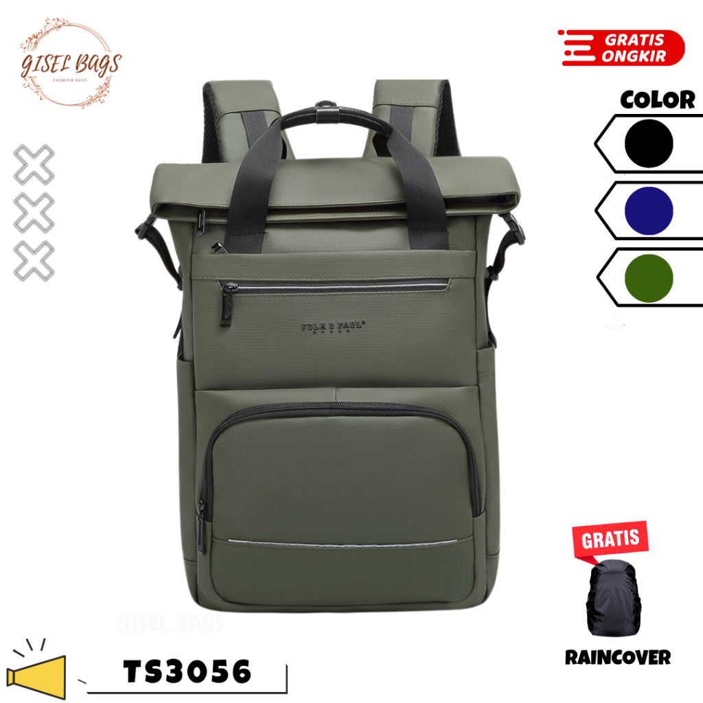 ransel punggung kerja backpack laptop waterproof tas fashion pria-TS3056