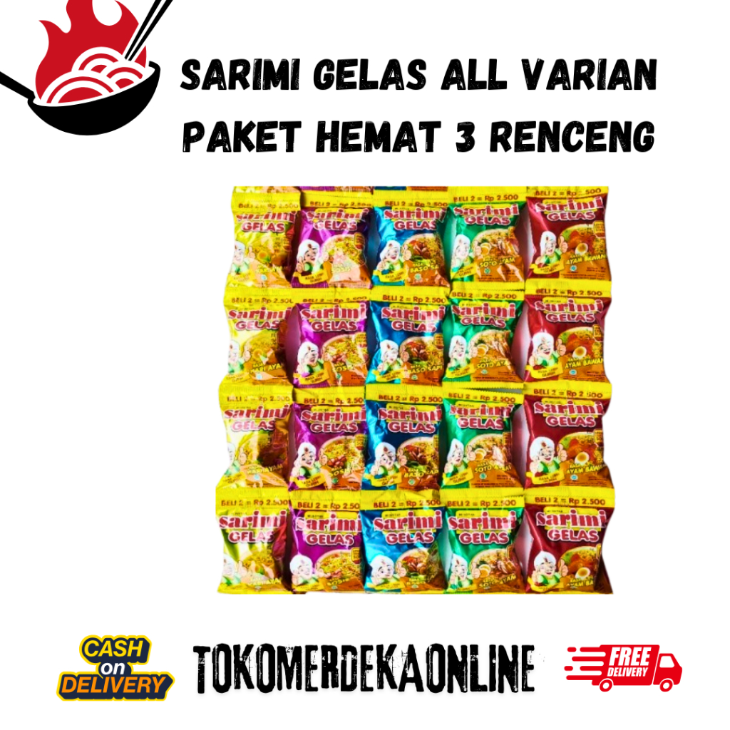 

(30 PCS) Paket Hemat 3 Renceng Sarimi Migelas Semua Varian