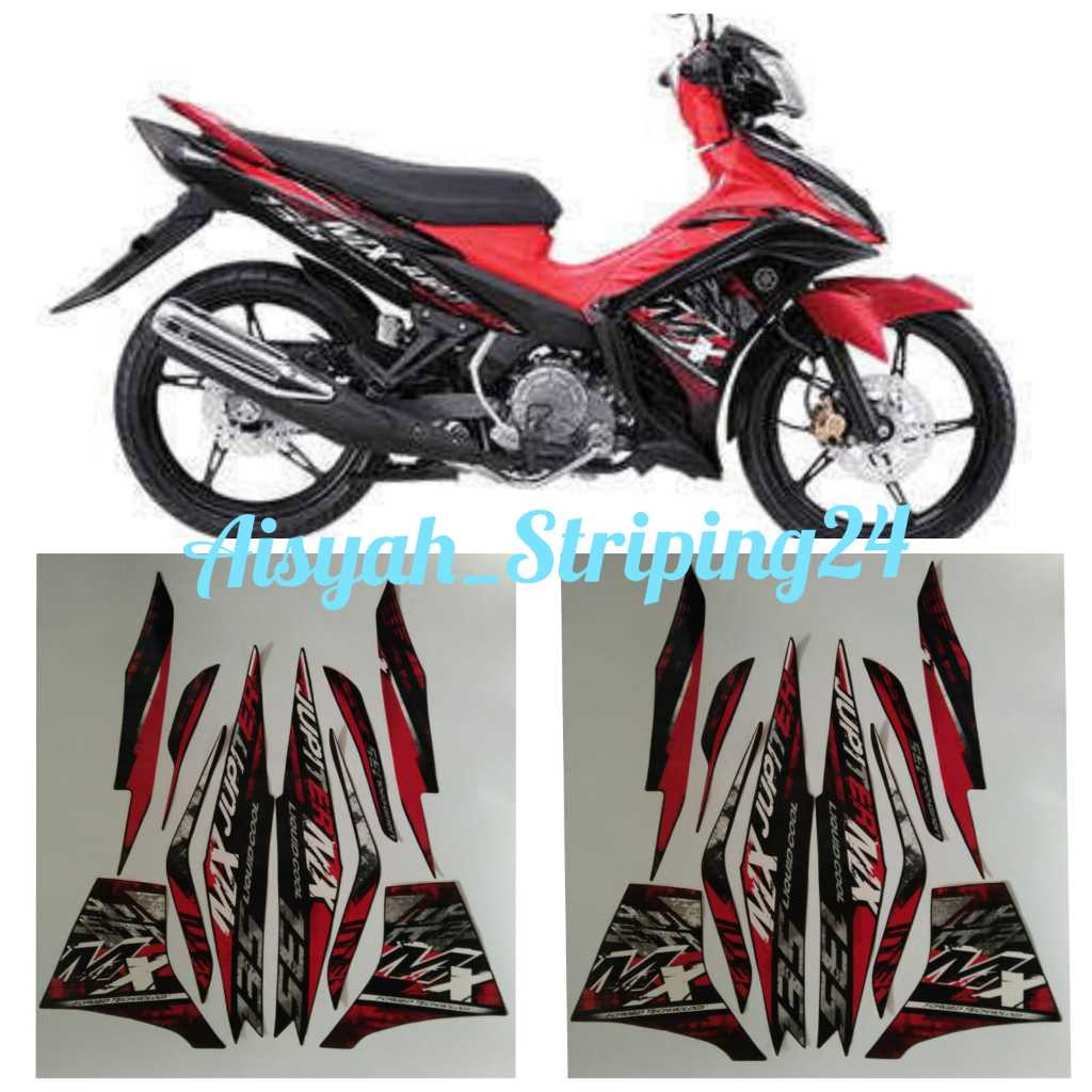 stiker sticker striping lis les body motor yamaha jupiter mx new 135 2014 hitam merah