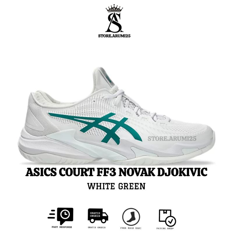 Sepatu Asics Court FF 3 Novak Djokovic White Green