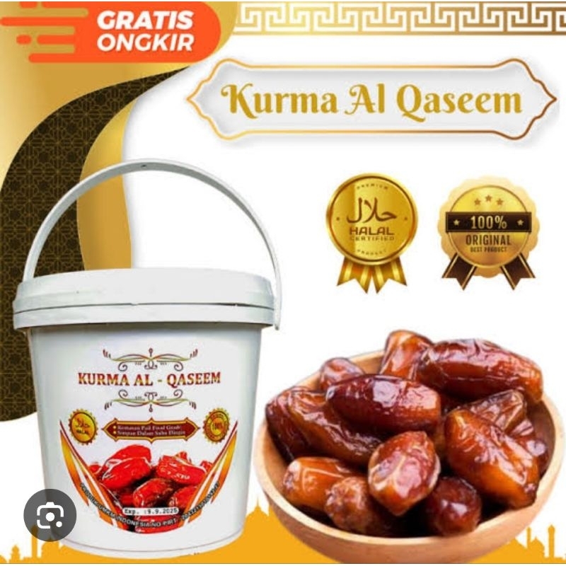 

Kurma Al-Qaseem Ember 500gram / Kurma Murah Al-Qaseem Kemasan Ember 500gram