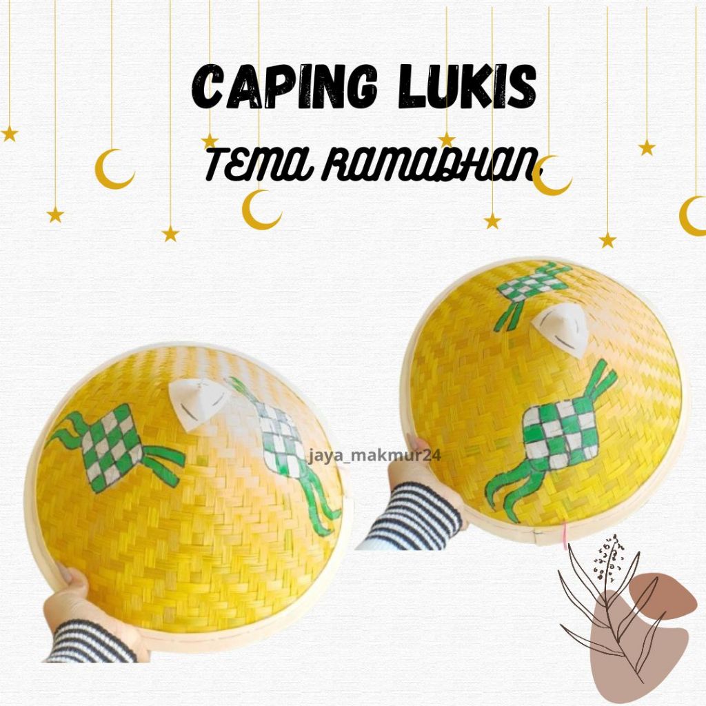 

caping lukis motif ketupat / caping lukis motif unik